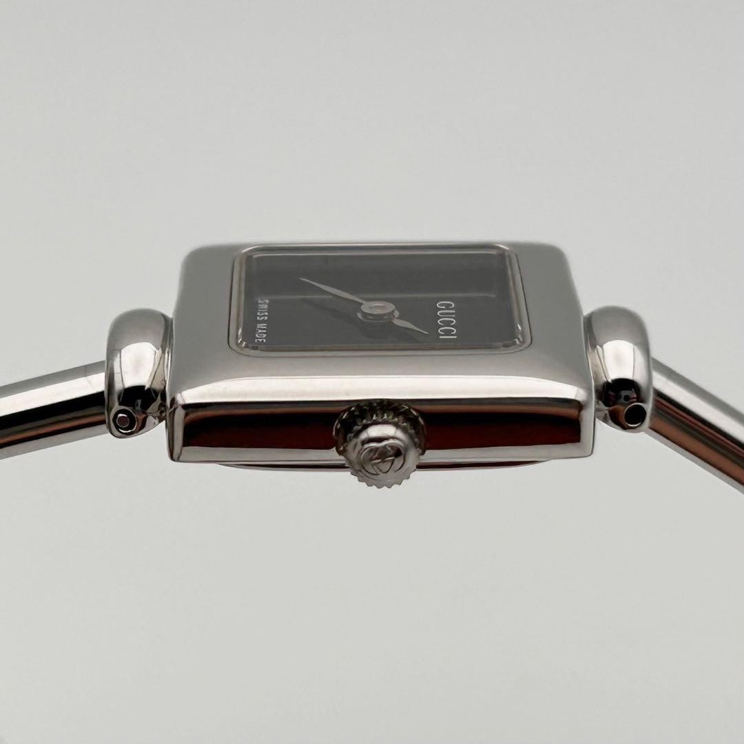 GUCCI 1900L Women's Watch Square Quartz Black Dial Silver working