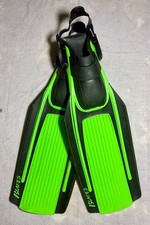 Vintage U.S. Divers Aqua Lung Blades fins open-heel design adjustable strap EUC