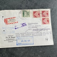 Einschreiben R-Brief ,MEF, Heidelberg 1970