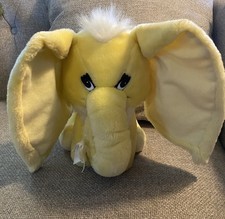 Vintage 1988 Commonwealth Plush Stuffed Elephant Yellow Toy BIG Ears Cute 