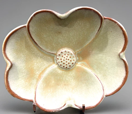 Frankoma Dogwood Pattern Trinket Bowl #204 in Prairie Green Vintage