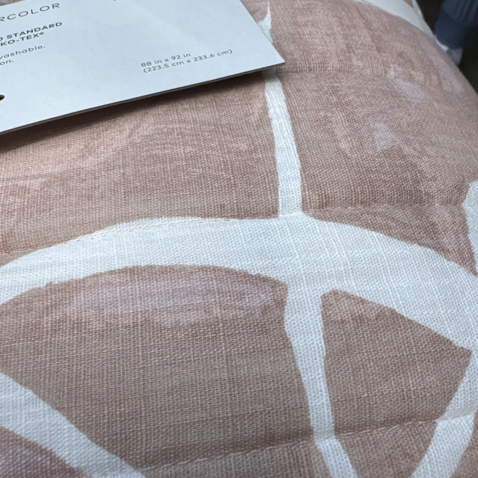 Nate Berkus Project 62 水彩被子 全/大号 100% 棉 全新 Dusty Rose — 第 2/4 张图片