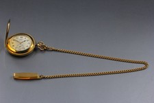 Vtg N MINT Seiko Pocket Watch 7N07-001A Champagne Dial Gold Tone Round JAPAN