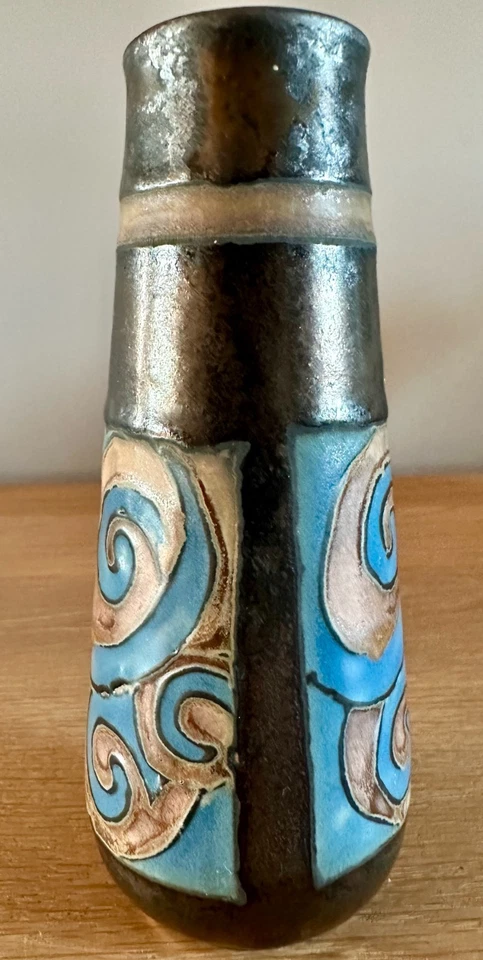 Super Art Deco HB Quimper Gres Stoneware Jules Verlingue Odetta Vase c1930 - Image 3 of 4