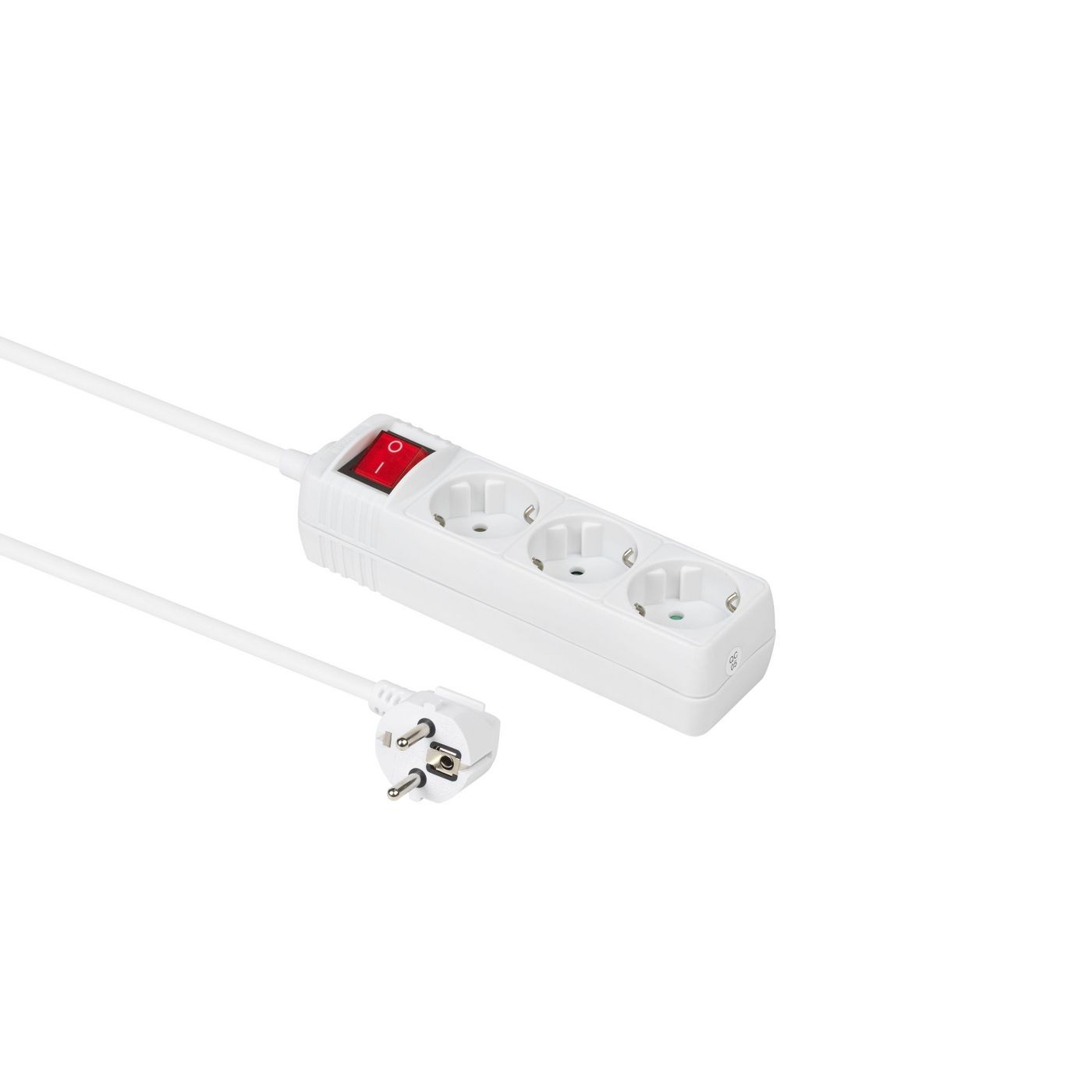 MicroConnect GRU0035WS 3-way Schuko Socket 5m on/off