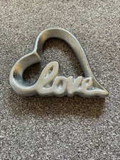 Love Silver Ornament W7xH5.5 Inches Good Condition