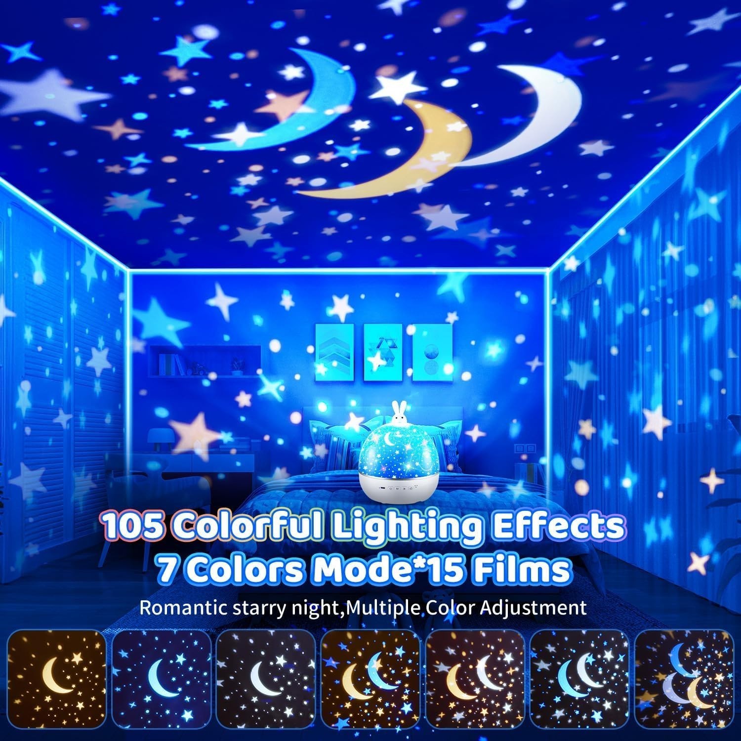 Proiettore Stelle Soffitto 315 Colori: Cinema Stellato con Bluetooth - 3