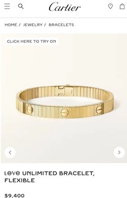 CARTIER LOVE UNLIMITED BRACELET, FLEXIBLE YELLOW GOLD SIZE 15 CM