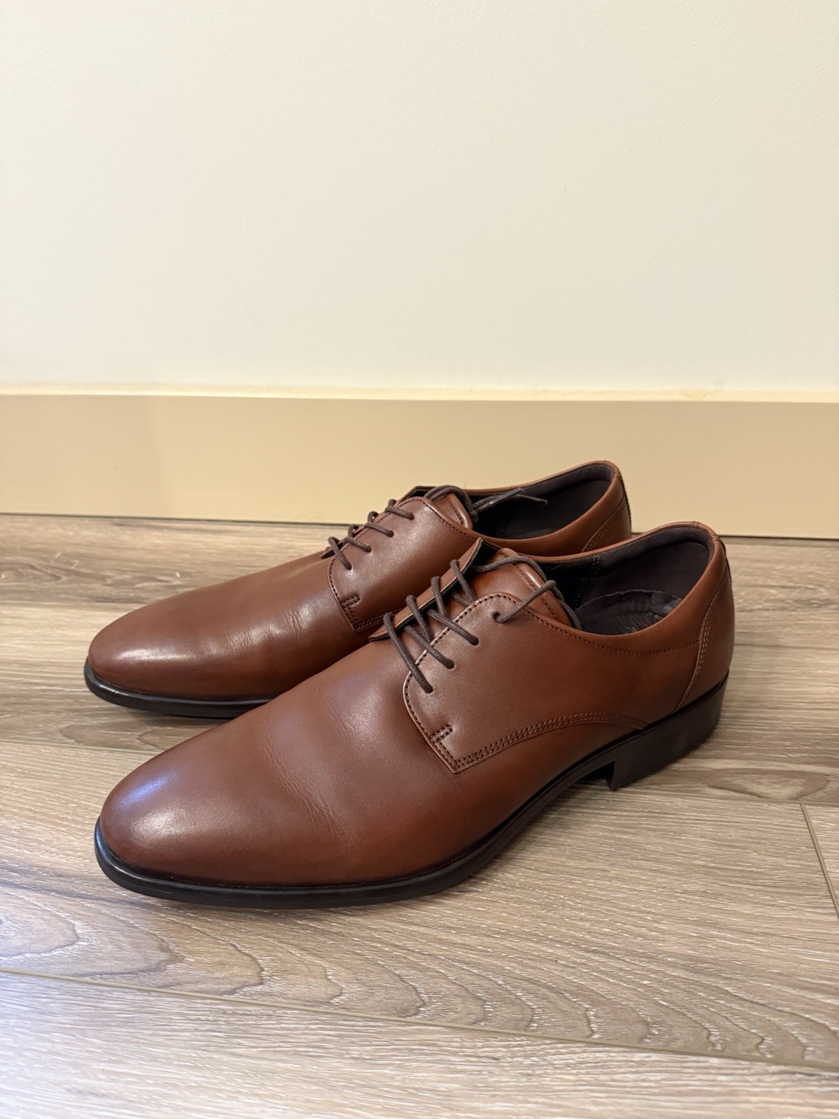 SAOLA Ecco City Tray Derby Uomo Taglia 12 12 5 EU 46 Marrone Pelle Elegante Scarpiera Tech