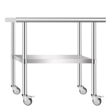 Stainless Steel Table Prep Work Table Restaurant Hotel Kitchen Work Table 2Tier