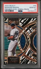 2024 Panini Select Premier Level Mariano Rivera #45 Zebra Prizm PSA GEM MINT 10