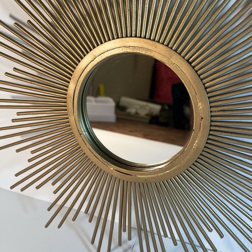 Atomic Gold Burst Sunburst Starburst Spiegel Wandbild 14" brüniertes Eisen - Bild 2 von 11