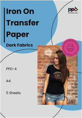 PPD 5 X A4 Inkjet Premium Transferpapier Für Dunkles Textil, Bügeleisen Und Tran
