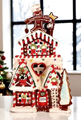 Blue Sky Clayworks GINGERBREAD BAKERY Christmas Candle House NWT Auth Retailer