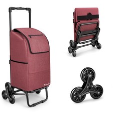 Stair Climbing Cart 300LB Capacity Grocery Wheels Red KEDSUM DY24E054D 2-in-1