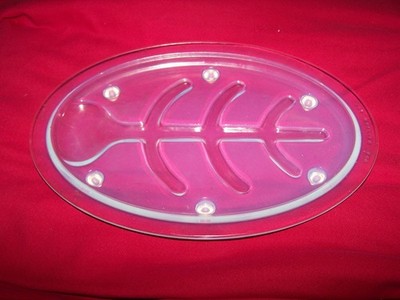 Antique Depression Glass Meat Serving Plate Platter Vaseline Color Uranium
