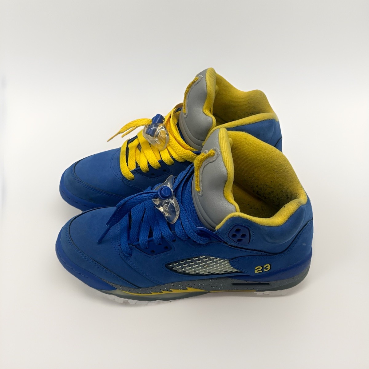 Air Jordan 5 青/黄 23 Air Jordan 5 Retro Sneakers Blue Yellow Size 4.5 Men's Basketball