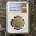 NGC - 1962 D - 90% Silver - Franklin Half Dollar - Brilliant Uncirculated