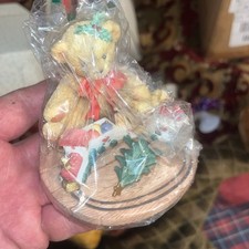 Cherished Teddies 2001 TERRY Holiday Bear with Train Set 865095 Enesco Figurine