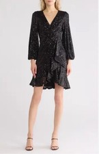 NWT Eliza J Sequin Ruffle Dress size 6