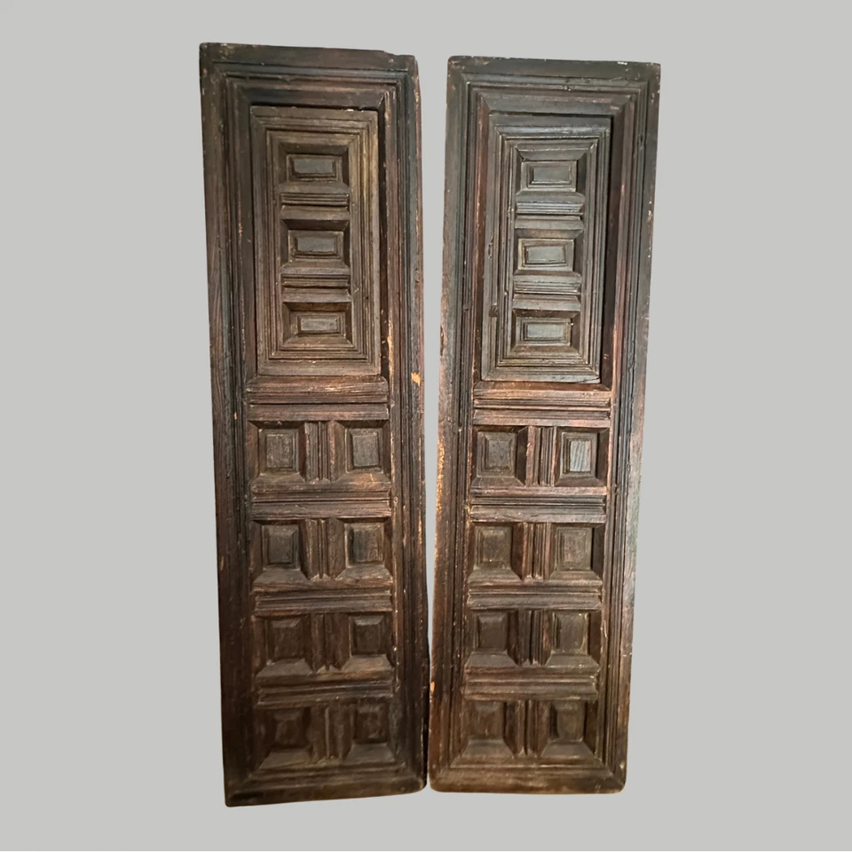Antique Solid Heavy Double Doors 74.5" x 42"  - Image 2 of 4
