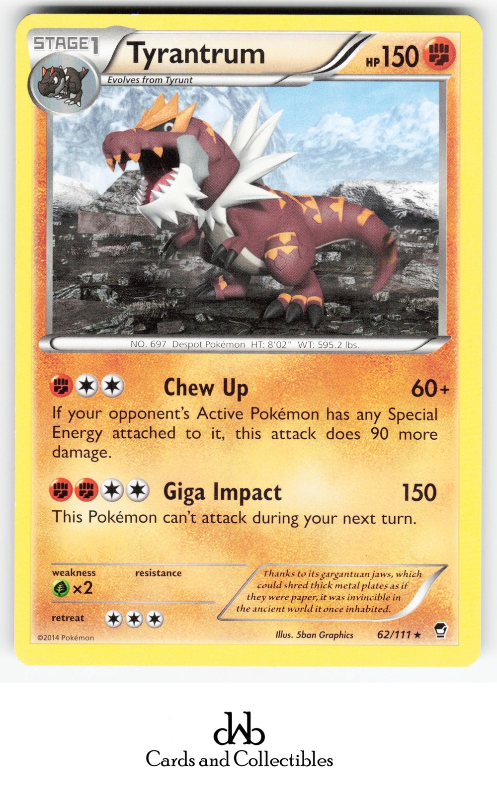 XY - Furious Fists #62/111 Tyrantrum Rare Lightly played