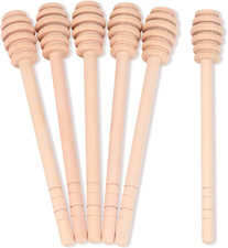 Agitador mezclador de cuchara de miel de madera de 6 piezas, palos de cucharón de miel de 6 pulgadas, peine de miel