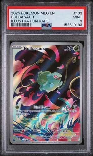 2025 POKEMON MEG EN-MEGA EVOLUTION #133 BULBASAUR ILLUSTRATION RARE PSA 9 (183