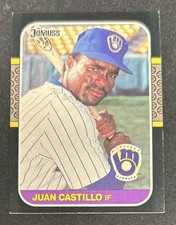 1987 Donruss Juan Castillo Baseball Rookie Card (RC) #249 Brewers IF GD O/C. rookie card picture