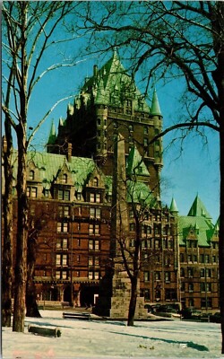 Famous Canadian Pacific Hotel Montcalm Wolfe Monument Quebec Canada Postcard UNP