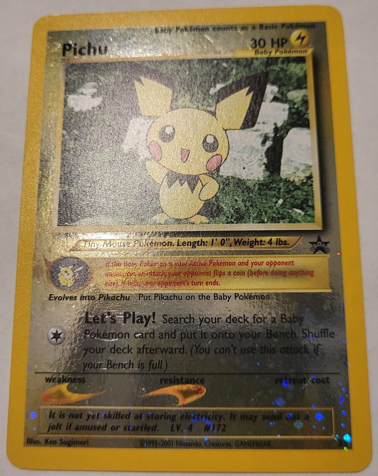 Pichu 35/53 Black Star Promo Reverse Holo Pokemon Card - MP/LP