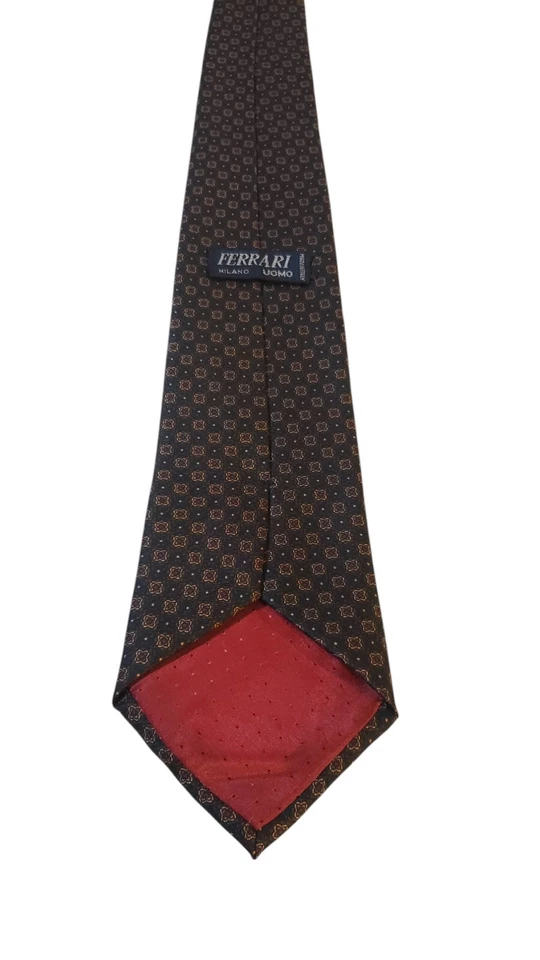 Ferrari Uomo Corbata Cuello Para Hombre Azul Rojo Tostado Floral Italiano Seda Traje de Negocios Iglesia Foto 4 de 4