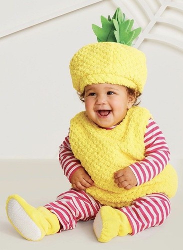 Costume ANANAS neonato Peluche Vestito 6-12 12-18 MESI Baby Cappello  Halloween NUOVO | eBay