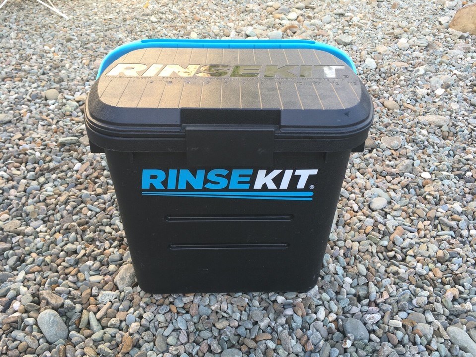 Rinsekit portable outdoor shower, pressurised 2 gallon container