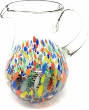 Confetti Carmen Design Glass Pitcher - Juice, Margaritas, Water, Lemonade (84...