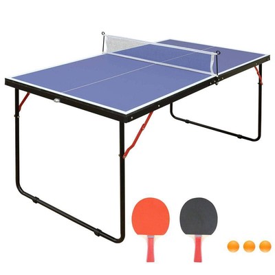 Zeus and Ruta Games Table Tennis Midsize Foldable and Portable Ping Pong Table