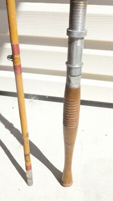 9' Vintage Bamboo Fishing Pole Rod Antique 2 Piece Natural Unbranded 114" |  eBay