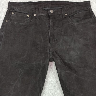 Levis 502 Taper Herren Jeans W34 L29 Schwarz Slim Jeans Dehnbar Zip Strauss & Co