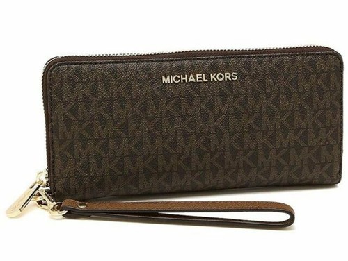 Michael Kors Travel Continental Money Pieces Wristlet - Brown - | eBay