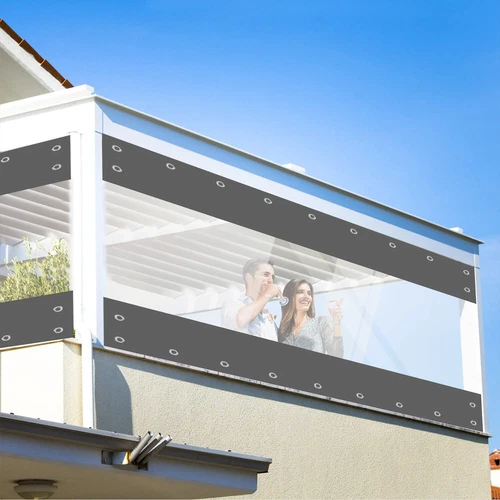 PVC Transparente Wasserdichter Planenvorhang Abdeckplane Schutzplane Markise Hof - Bild 9 von 25