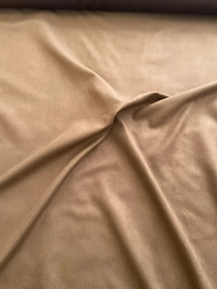 Microsuede Brown Textured Faux Suede Fabric- 1 7/8 Yard Piece - Image 4 of 4