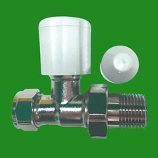 1x 15mm Chrome-Plated Inline Radiator Valve Heated Towel Rail Straight Bathroom