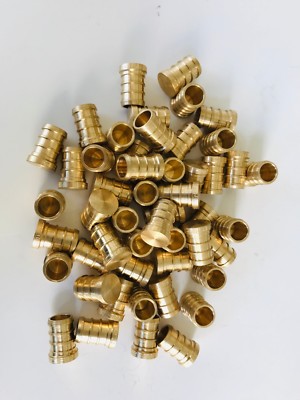 EFIELD 100 PCS 1/2'' PEX PLUG (END CAP)  BARB CRIMP BRASS FITTINGS, LEAD FREE
