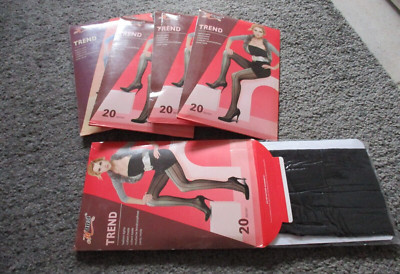Damen Strumpfhosen Gr M  Schwarz mit Muster von Manzi  5 Stück
