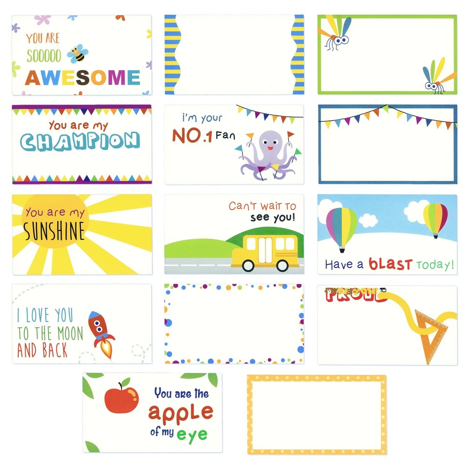 60-Pack Motivational Lunch Box Notes for Kids, Inspirational Cards, 30 ...