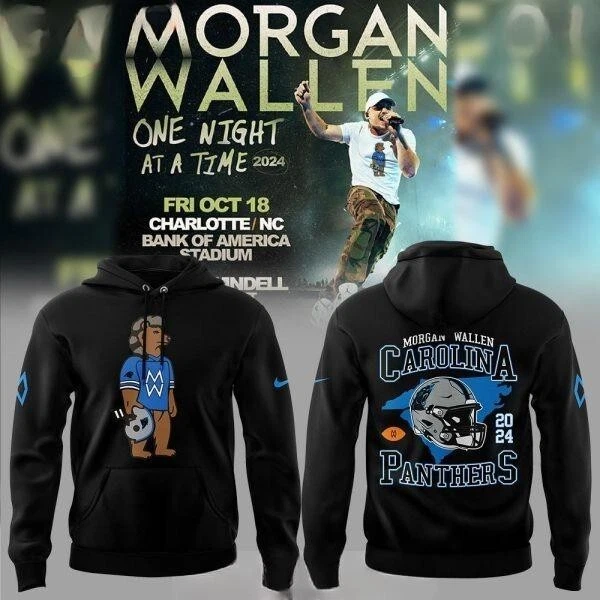 Carolina Panthers x Wallen Western 2024 Black Hoodie