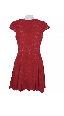 Stylestalker Visions Sheer Lace Skater Dress XS Cap Sleeve V-Neck Scallop Trim | eBay Stylestalker Visions Sheer Lace Skater Dress XS Cap Sleeve V-Neck Scallop Trim | eBay