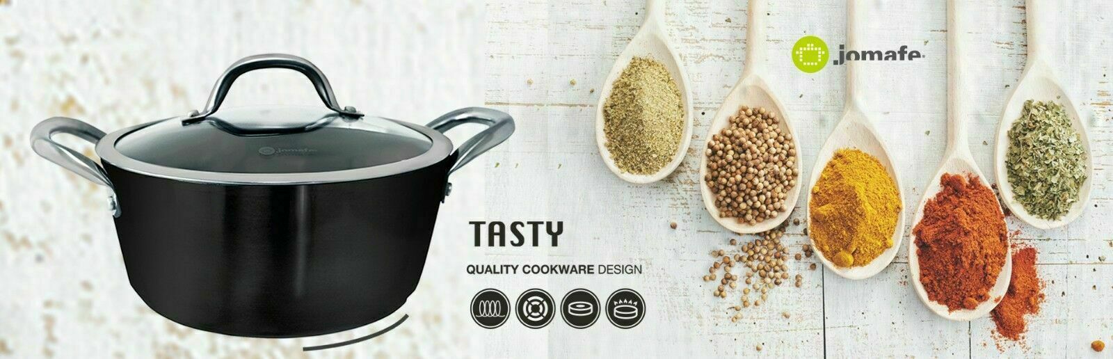 Jomafe 24cm Stock Pot With Lid Non Stick Heavy Induction All Hobs Black