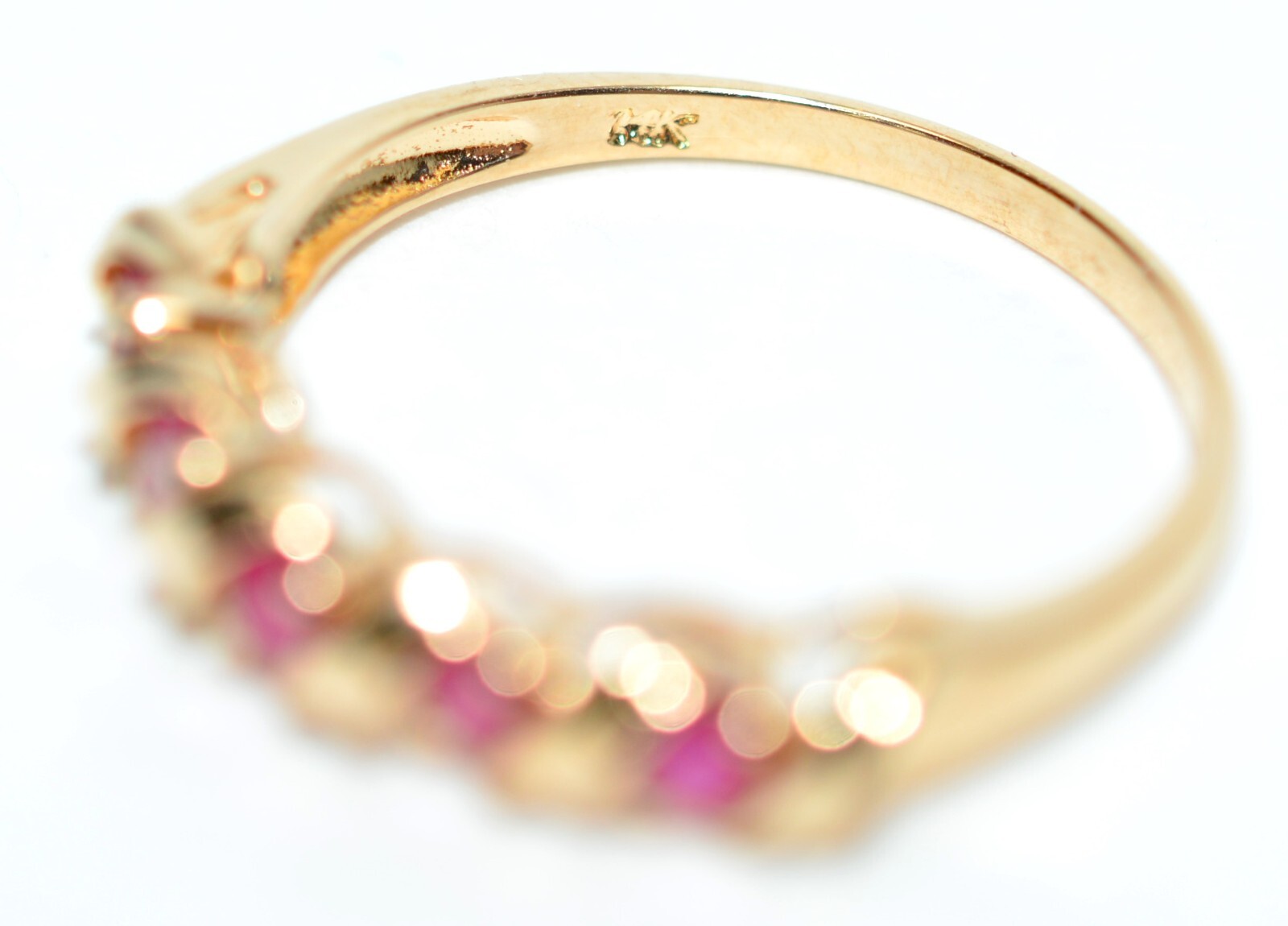 Natural Ruby Ring 14K Solid Gold .35tcw Ruby Band… - image 6