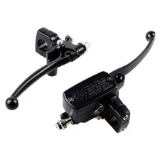 Black 1" Motorcycle Handlebar Brake Master Cylinder & Clutch Lever for Harley